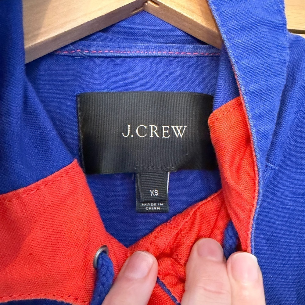 J. Crew Colorblock Anorak Utility Linen/Cotton Cargo Jacket 2014/ XSM - Picture 5 of 13